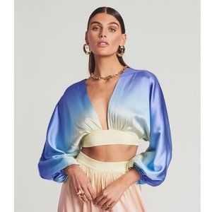 Retrofete Blue and Yellow Ombre Crop Top
